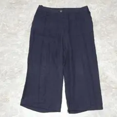 ジョルジュレッシュ クロップドパンツ 40 濃グレー 麻100% 大きいサイズ