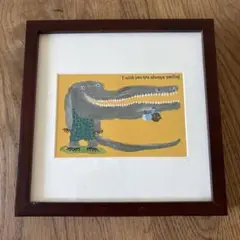 笑顔のワニのイラスト入りフォトフレーム