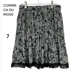 COMME CA DU MODEペイズリー柄ひざ丈シフォンフレアスカート7号Sのサムネイル