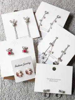 未使用　ピアス　6点セット　売りつくし！　リボン　うさぎ　花　リーフ　ゆれる