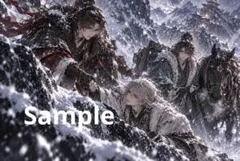 雪嶺を越えて デジタルアート イラスト ポストカード