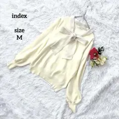 インデックス ボウタイ カットソー トップス ストレッチ イエロー 綺麗め Mのサムネイル