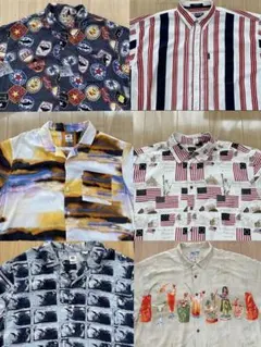 US古着XL〜XXL 90s-00s アメカジ総柄＆アロハシャツ 6枚まとめ売り