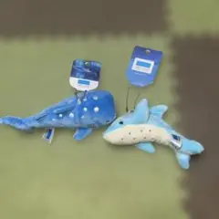 沖縄美ら海水族館で買ったジンベイザメとイルカのキーホルダー