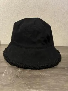 黒 ボア バケットハット リバーシブル