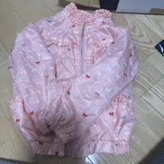 リボン柄ピンクジップアップジャケット