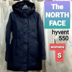 ノースフェイス　ダウンコート hyvent 550 S 黒 フード　ロング