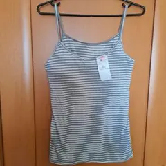 カップ付きキャミソール Lサイズ グレー/ストライプ