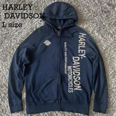 Harley-Davidson ジップアップ パーカー L ネイビー ハーレーのサムネイル