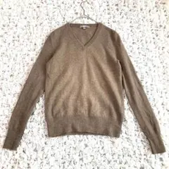 ユニクロ カシミヤ100% Ｖネック ニット ブラウン S