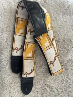 Fender ギターストラップ ホワイト/イエロー