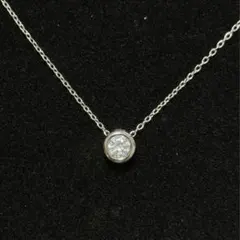 N026 キュービックジルコニア ラウンドカット シルバー ネックレス 上品