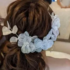 フラワーカチューシャ　ヘッドドレス　ウエディング　結婚式　前撮り　花