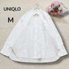 【ユニクロ UNIQLO】エクストラファイン　コットンシャツ　長袖　ホワイト　Mのサムネイル