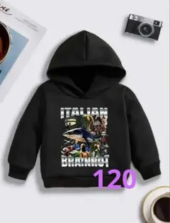 新品　イタリアンブレインロット　130cm パーカー　裏起毛　ブラック　黒