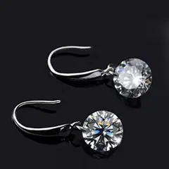 YZG キラキラ ピアス レディース イヤリング　耳スタッド シルバー フックピ