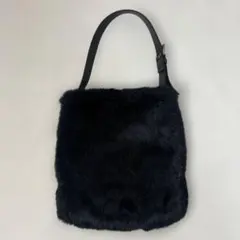 コムサデモード　リアルラビットファーショルダーバッグ