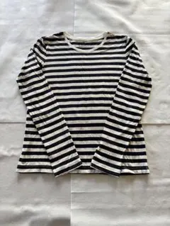 無印良品　ボーダー長袖シャツ　レディース　M