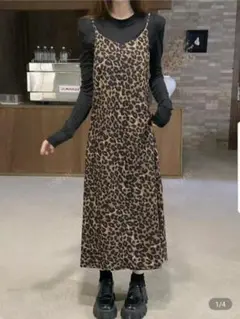 【新品　試着のみ】ヒョウ柄 レオパード キャミワンピース