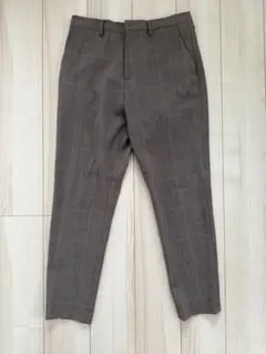 ブラウン チェック柄 スラックス