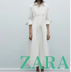 ZARA ホワイト シャツワンピース 2395/077/250