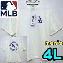 【新品】ドジャース　Tシャツ　4L　メンズ　MLB公式　LA　アイボリー　ロゴ