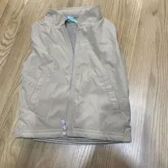 ベージュ ストライプ柄　ベスト　リバーシブル