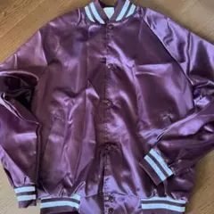 新品 USA製 ASW サテン アワードジャケット スタジャン バーガンディ S