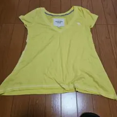 Abercrombie & Fitch イエロー Vネック Tシャツ S
