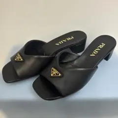 【新品未使用】PRADA ブラックレザーサンダル　☺︎