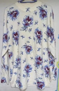 【美品 未使用】LACASA 花柄 長袖ニットセーター
