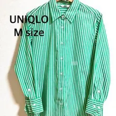 UNIQLO ストライプシャツ グリーン Mサイズ