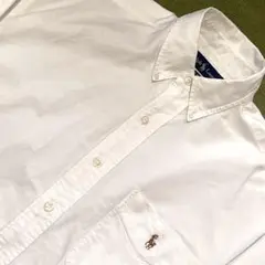 ポケット付き ラルフローレン ワンポイントシャツ ホワイト BIGSHIRT
