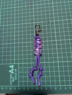 パラコード編み込み携帯ストラップ 紫