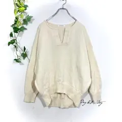 アメリカンホリック セーター(M)キーネック ドルマンスリーブ コットンニット