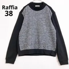ラフィア 長袖プルオーバー切替 カジュアル モックネック シンプル ドッキング