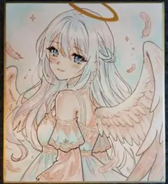 手描きイラスト✧原画✧白羽の少年 ✧色紙✧コピック✧オリジナル