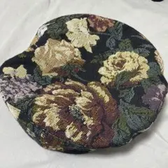 花柄　ベレー帽