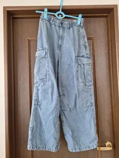 GU　デニムスーパーワイドカーゴパンツ　XS