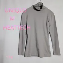 美品 UNIQLOタートルネックHEATTECHカットソー174 М グレー