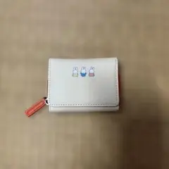 ミッフィー 折りたたみ財布 ホワイト/オレンジ