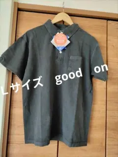 Ｌサイズ　good on ポロシャツ　p-ブラック　新品　タグつき　グッドオンのサムネイル