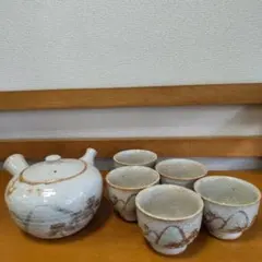 急須と湯呑み茶碗５個セット 陶器
