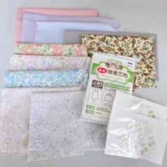 リバティ はぎれ 接着芯 さくらんぼ アップリケ
