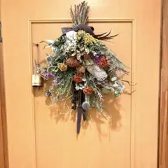 バンクシア＆クリスマスローズのスワッグブーケ特大！紫陽花も！のサムネイル