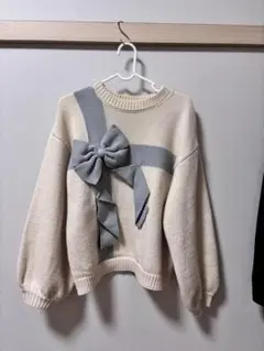 merry jenny 美品 アイボリー プレゼントリボンニット