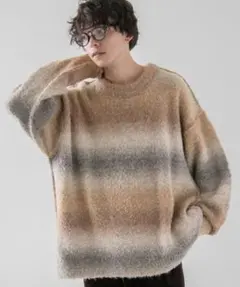 RAGEBLUE オーバーサイズ グラデーションニット