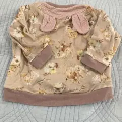 ハンドメイド　トレーナー　うさ耳　80㎝