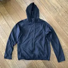 A508 UNIQLOメンズ フード付きジップアップパーカー ブラックサイズM