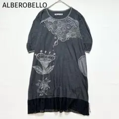 【アルベロベロ】 チュニックワンピース　ぶたさん　訳あり　メルヘン　日本製　半袖のサムネイル